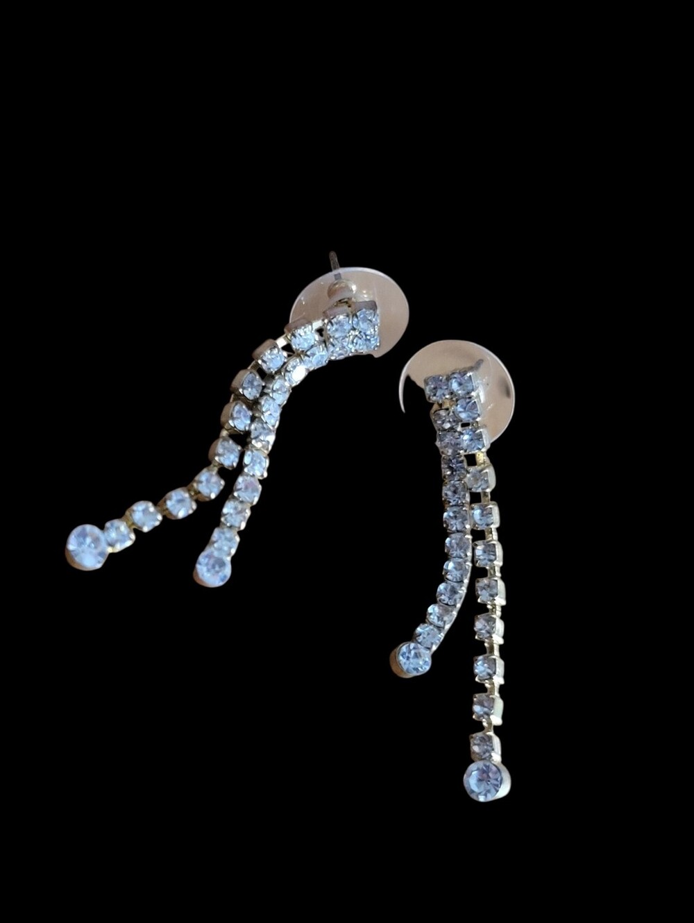 *FREE Rhinestone String Goldtone Post Earrings